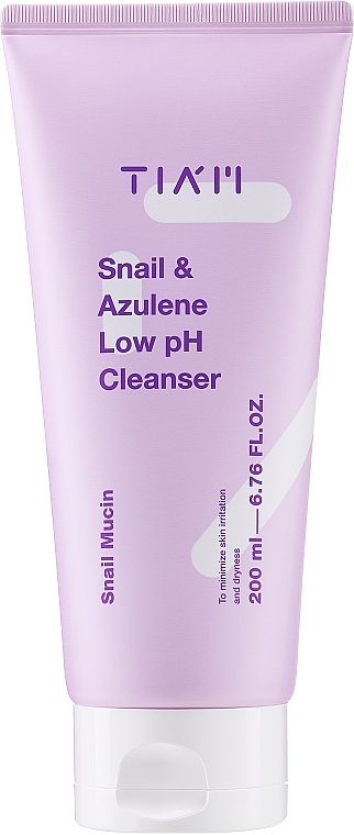 Слабокислотный гель для умывания - Tiam Snail & Azulene Low pH Cleanser