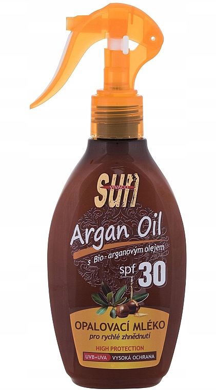 Лосьйон для засмаги з аргановою олією - Vivaco Sun Argan Bronz Suntan Lotion SPF30 — фото N1