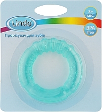 Прорезыватель для зубов латексный с водой LI 304, бирюзовый - Lindo — фото N1