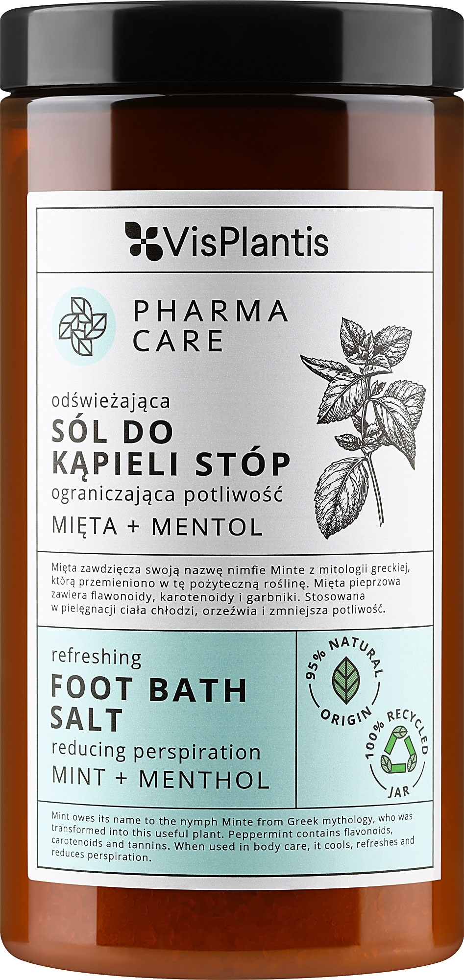 Соль для ног "Мята + ментол" - Vis Plantis Pharma Care Foot Bath Salt — фото 560g