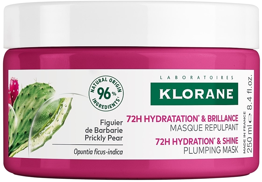 Маска для увлажнения и придания блеска с опунцией - Klorane 72H Hydration & Shine Plumping Mask With Prickly Pear — фото N1