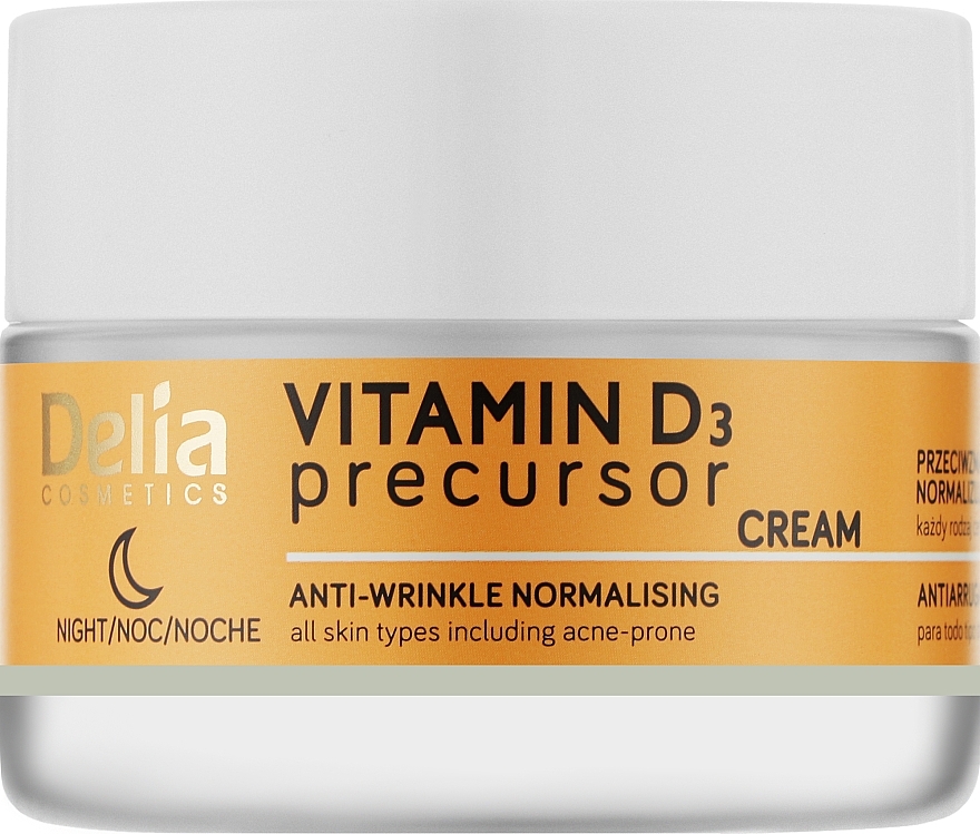 УЦЕНКА Ночной крем для лица против морщин с витамином D3 - Delia Vitamin D3 Precursor Night Cream * — фото N1