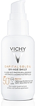 Парфумерія, косметика Сонцезахисний невагомий флюїд проти ознак фотостаріння шкіри обличчя, SPF 50+ - Vichy Capital Soleil UV-Age Daily