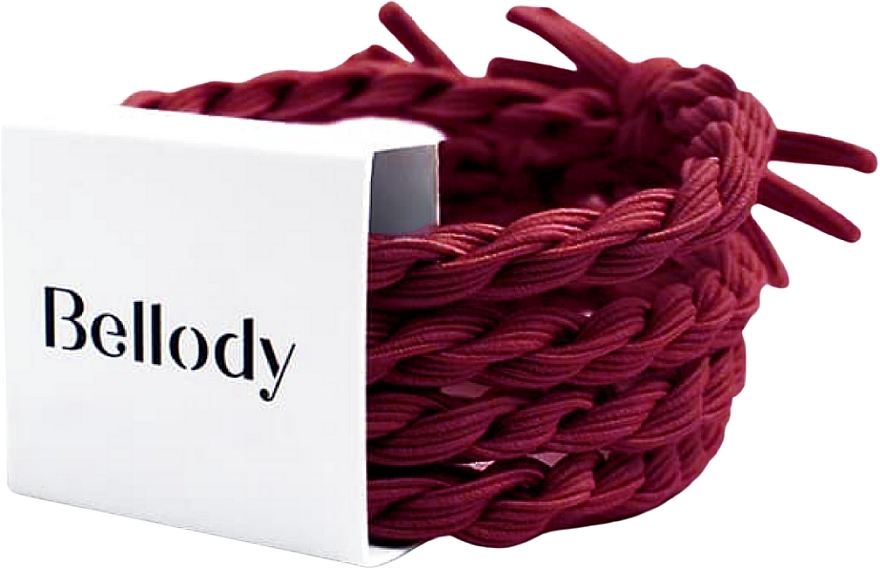 Резинка для волос, bordeaux red, 4 шт. - Bellody Original Hair Ties — фото N2