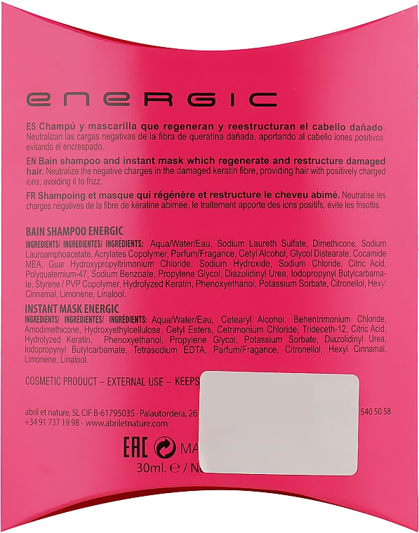 Набір - Abril Et Nature Energic (shampoo/30ml + mask/30ml) — фото N3