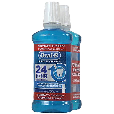 Набір ополіскувачів для ротової порожнини                            - Oral-B Pro-expert Professional Protection 24 Hour (mouthwash/2x500ml) — фото N1