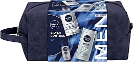 Набор - NIVEA MEN Silver Control 2024 (ash/balm/100ml + deo/50ml + sh/gel/250ml + bag) — фото N1