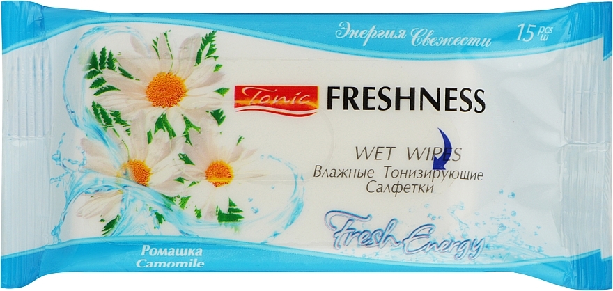 Вологі тонізувальні серветки "Ромашка" - Freshness Wet Wipes — фото N1