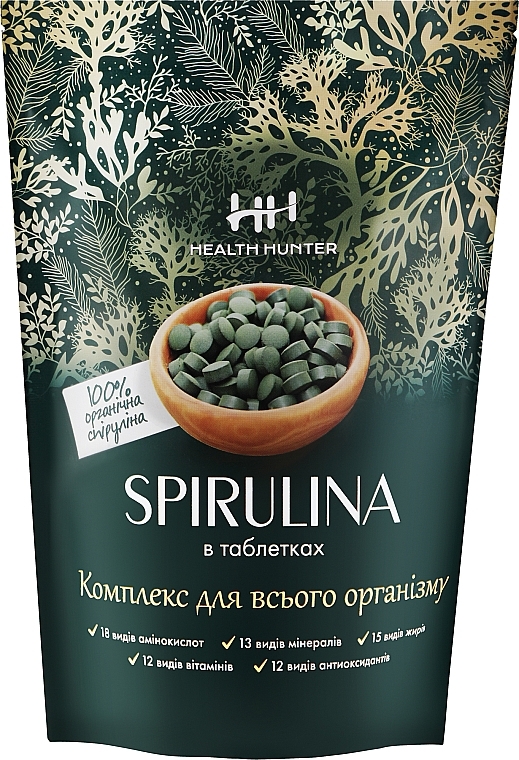 Спирулина 500 мг, таблетки - Health Hunter Spirulina — фото N1