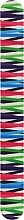 Пилочка для нігтів 2-функціональна пряма кольорова, 7446, зелена, біла в полоску - Top Choice — фото N1