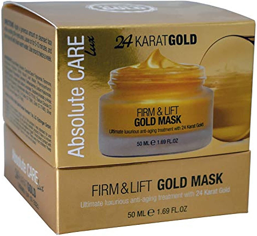 24-каратная маска для лица - Absolute Care Lux 24 Karat Gold Firm & Lift Gold Mask — фото N2