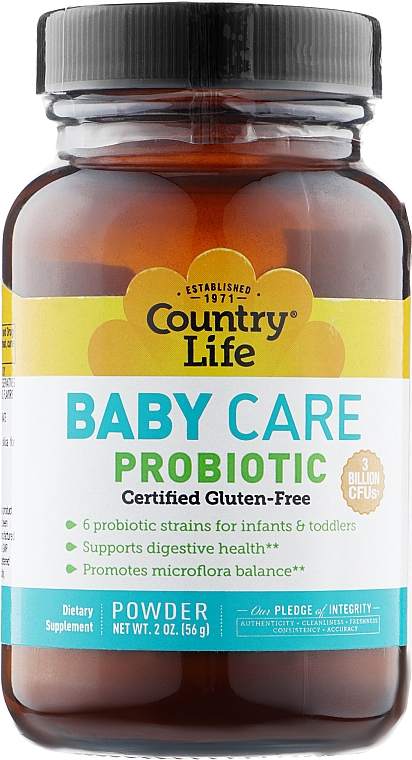Пробіотик - Country Life Baby Care Probiotic Powder — фото N1