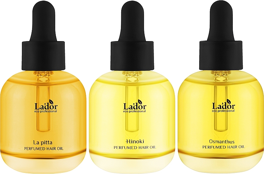 Набір парфумованих олій для волосся - La'dor Perfumed Hair Oil Trio Set (h/oil/3x30ml) — фото N2