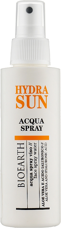 Освіжальний спрей для обличчя з алое вера та гіалуроновою кислотою - Bioearth Hydra Sun Acqua Spray — фото N1