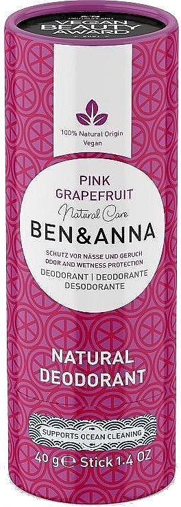 Дезодорант на основе соды "Розовый грейпфрут" (картон) - Ben & Anna Natural Care Pink Grapefruit Deodorant Paper Tube