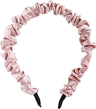 Обруч для волос атласный тонкий, розовый - Yeye — фото N1