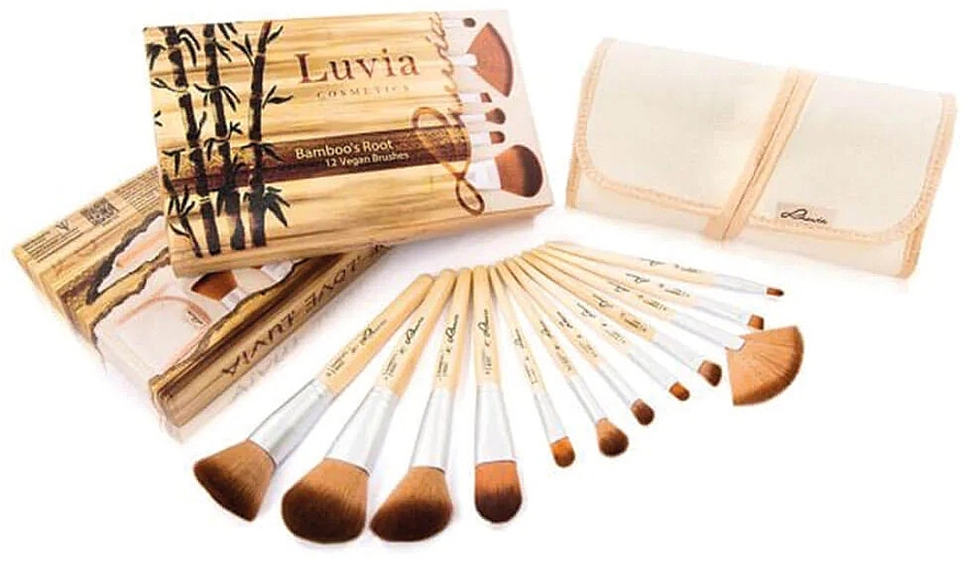Набір пензлів для макіяжу, 12 шт. - Luvia Cosmetics Bamboo’s Root Brush Set — фото N1