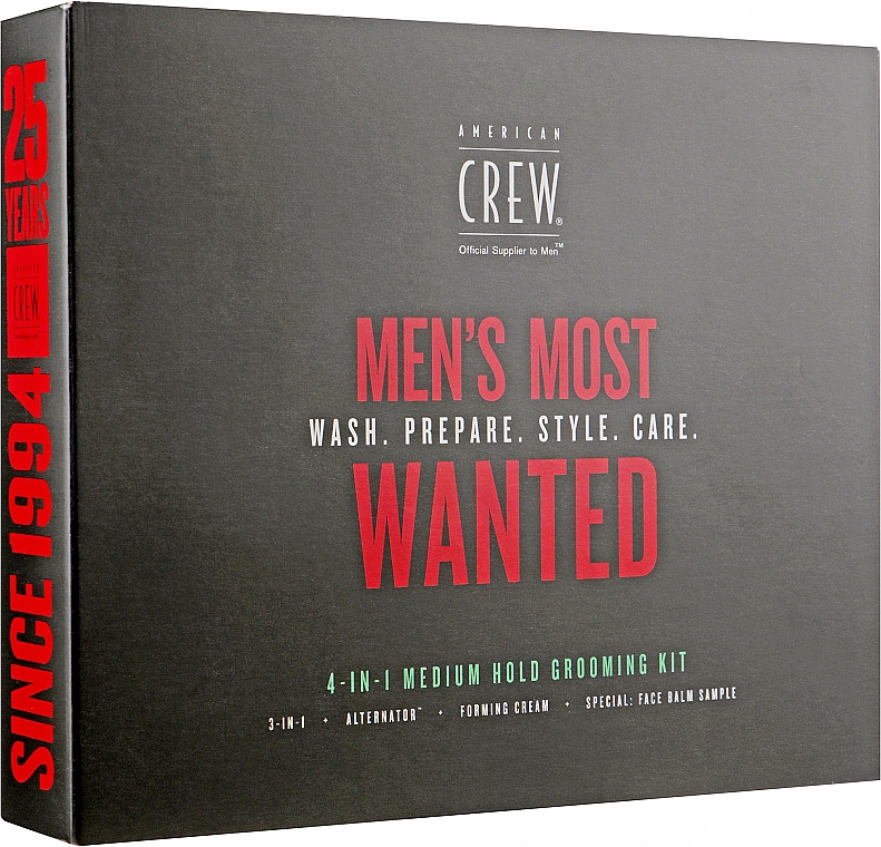 Набір - American Crew Men's Most Wanted (shm/250ml + cr/50g + spray/100ml + balm/7.4ml) — фото N2