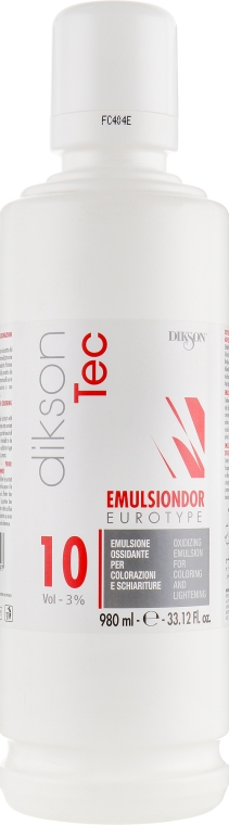 Окислительная эмульсия для покраски 3% - Dikson Tec Emulsion Eurotype — фото N2