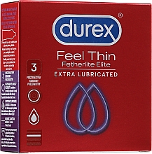 Презервативы, 3 шт. - Durex Fetherlite Elite Extra Lubricated — фото N1