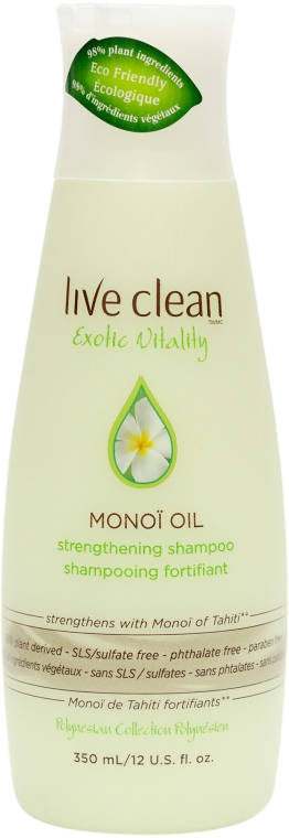 Шампунь укрепляющий - Live Clean Monoi Oil Moisturizing Shampoo