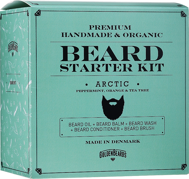 Набор - Golden Beards Starter Beard Kit Arctic (balm/60ml + oil/30ml + shm/100ml + cond/100ml + brush) — фото N1