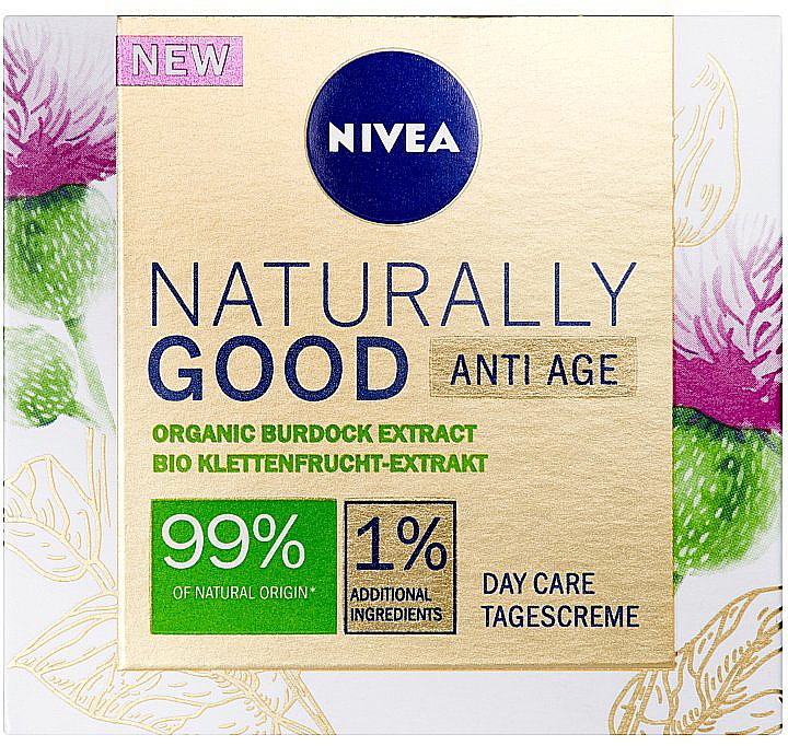 Денний крем проти зморщок - NIVEA Naturally Good Anti Age Day Cream Organic Burdock Extract — фото N2