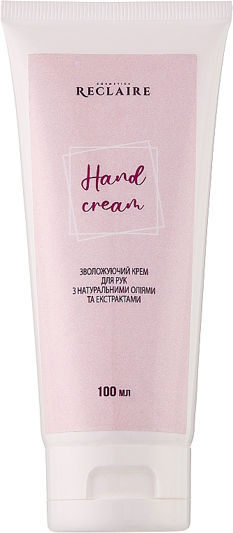 Зволожувальний крем для рук з натуральними оліями та екстрактами - Reclaire Hand Cream — фото N1