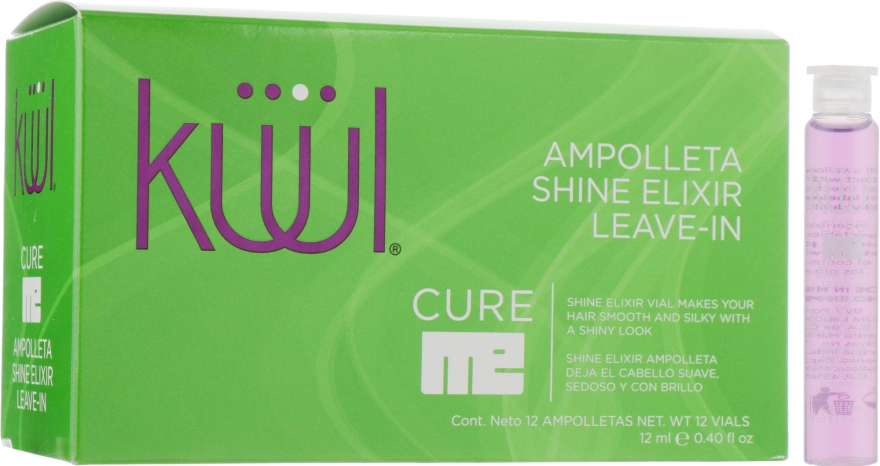 Еліксир-ампули для гладкості та шовковистості пошкодженого волосся - Kuul Cure Me Shine Elixir Leave-in — фото N3