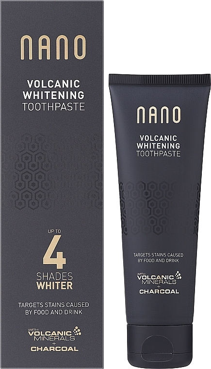 Зубна паста "NANO інтенсивно відбілююча" на основі вулканічних мінералів та активованого вугілля - WhiteWash Laboratories Nano Volcanic Whitening Toothpaste — фото N2
