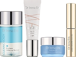 Подарочный набор с миниатюрами - Dr Irena Eris Aquality Hydrating & Beauty Program (cr/15ml + mascara/4ml + cr/10ml + remover/50ml) — фото N2