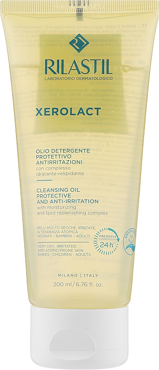 Очищающее масло для лица и тела для очень сухой, склонной к раздражению и атопии кожи - Rilastil Xerolact Cleansing Oil