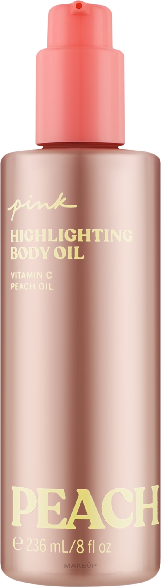Масло для тела с хайлайтером - Victoria's Secret Pink Highlighting Body Oil Peach — фото 236ml