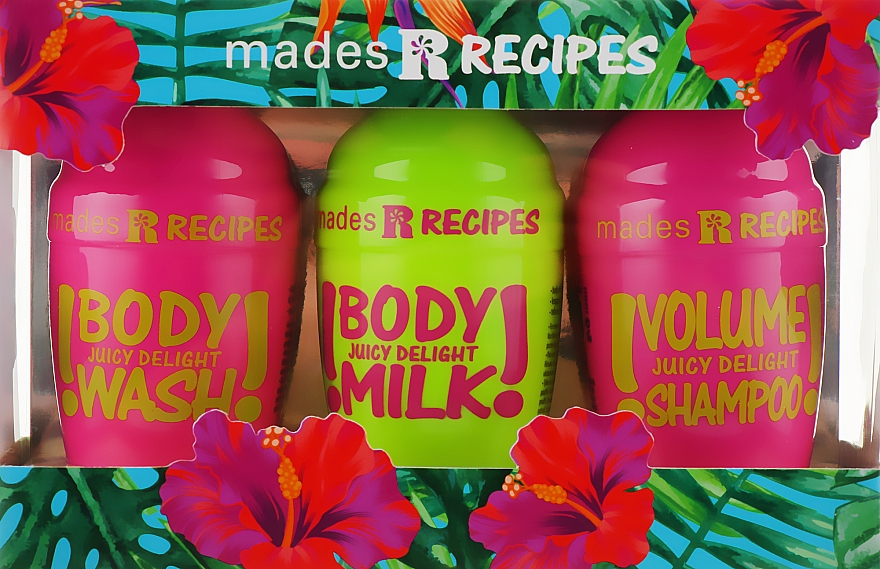 Набір "Соковитий захват" - Mades Cosmetics Recipes (shm/100ml + sh/gel/100ml + b/milk/100ml) — фото N1