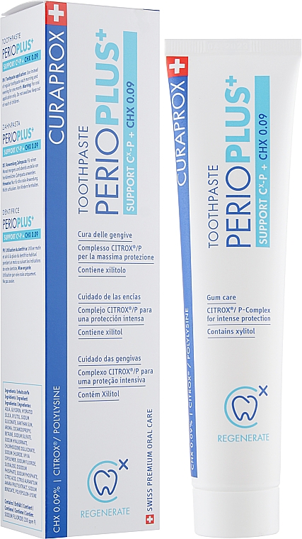 Зубна паста для зубів 0,09% хлоргексидину - Curaprox PerioPlus+ Support Toothpaste — фото N2
