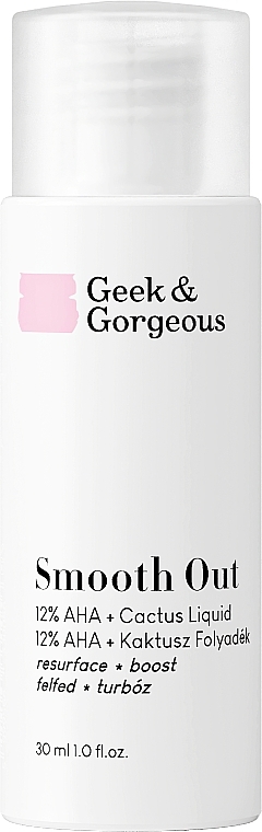 Ексфоліант для обличчя - Geek & Gorgeous Smooth Out 12% AHA + Cactus Liquid — фото N1