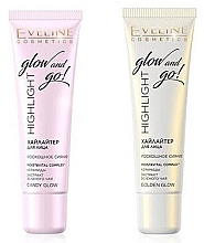 Духи, Парфюмерия, косметика Набор - Eveline Cosmetics Highlight Glow And Go! (highlighter/2x20ml)