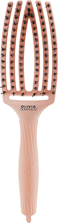 Щетка для волос изогнутая продувная, персик - Olivia Garden Fingerbrush Bloom Peach — фото N1