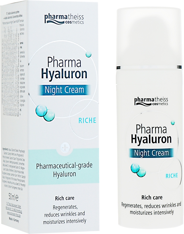 Крем ночной для лица - Pharma Hyaluron Pharmatheiss Cosmetics Nigth Cream Riche