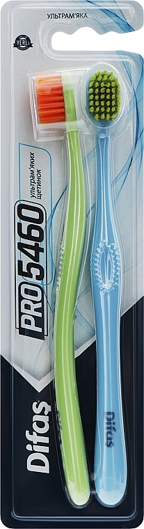 Набір зубних щіток "Ultra Soft", блакитна + салатова - Difas PRO 5460 — фото N1