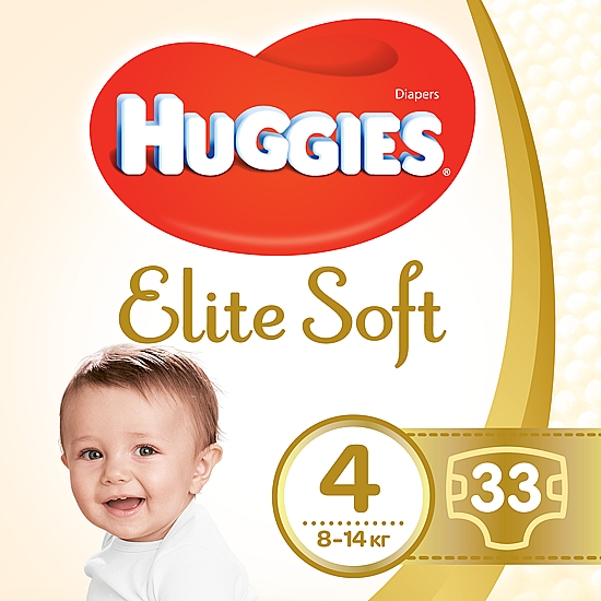 Подгузники "Elite Soft" 4 (8-14кг, 33 шт) - Huggies