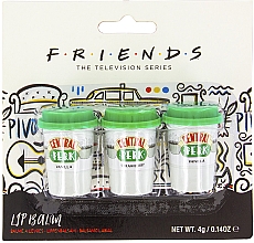 Парфумерія, косметика Набір бальзамів для губ - Paladone Beauty Friends Beauty Central Perk Lip Balm Set of 3 (lip/balm/3x4g)