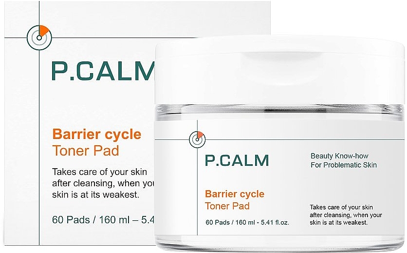 Пади-тонер для регенерации барьера кожи - P.CALM Barrier Cycle Toner Pad — фото N3
