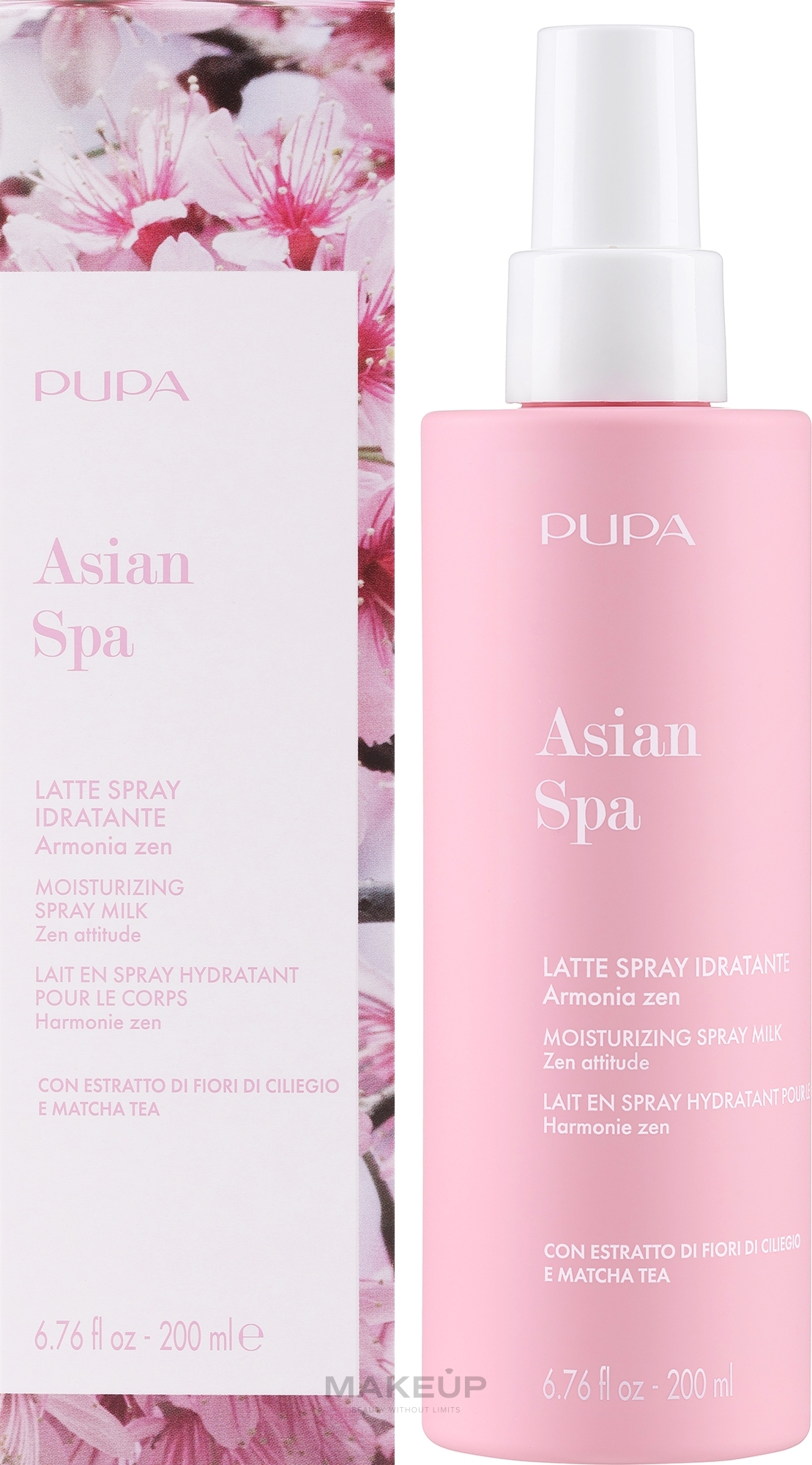 Молочко-спрей для тіла - Pupa Asian Spa Moisturizing Spray Fluid Zen Attitude — фото 200ml