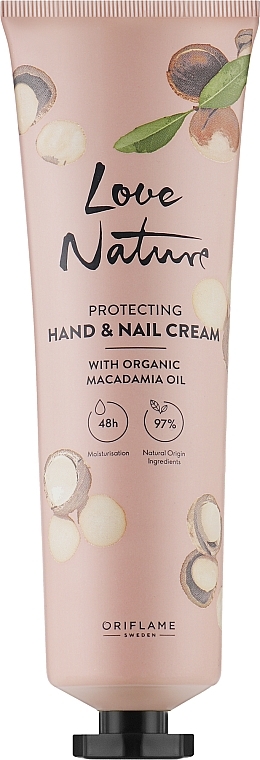 Защитный крем для рук и ногтей с маслом макадамии - Oriflame Love Nature Caring Hand & Nail Cream With Organic Macadamia Oil — фото N3