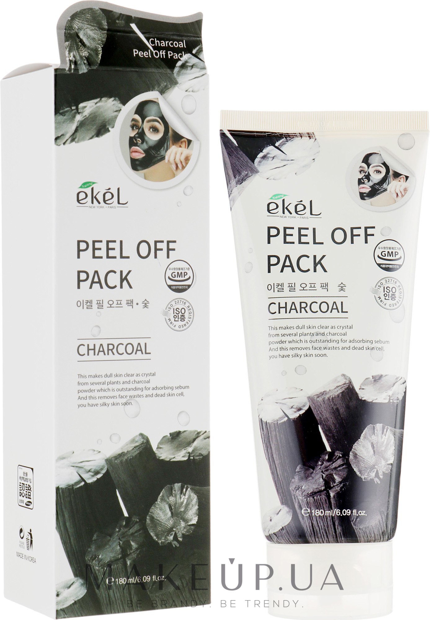 Маска-плівка для обличчя "Деревне вугілля" - Ekel Charcoal Peel Of Pack — фото 180ml