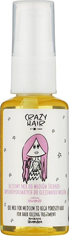 Микс масел для смазывания волос средней и высокой пористости "Лаванда" - HiSkin Crazy Hair Lavender Oil Mix for Medium & High Porosity Hair (мини) — фото N1