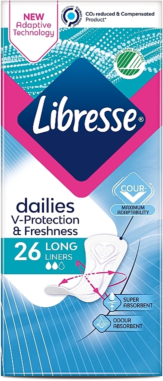 Щоденні прокладки, 26 шт. - Libresse Dailies Protect Long Liners — фото N2