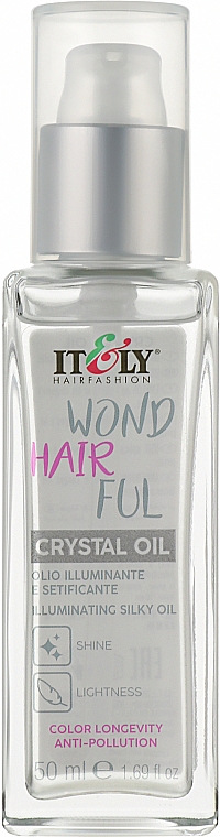 Масло для блеска и шелковистости волос - Itely Hairfashion WondHairFul Crystal Oil — фото N1