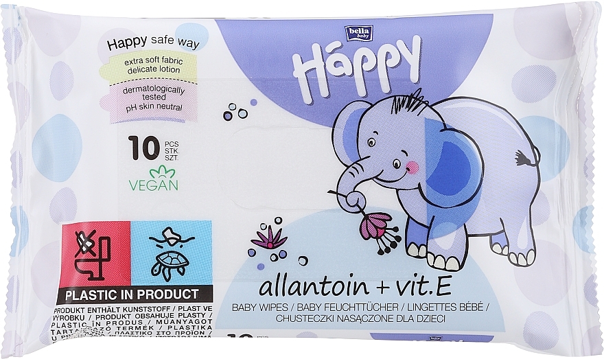 Влажные салфетки c витамином Е - Bella Baby Happy Vit E & Allantoin — фото N1